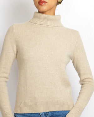 Joseph Beige Cashmere High Neck Jumper Size S (UK 8)