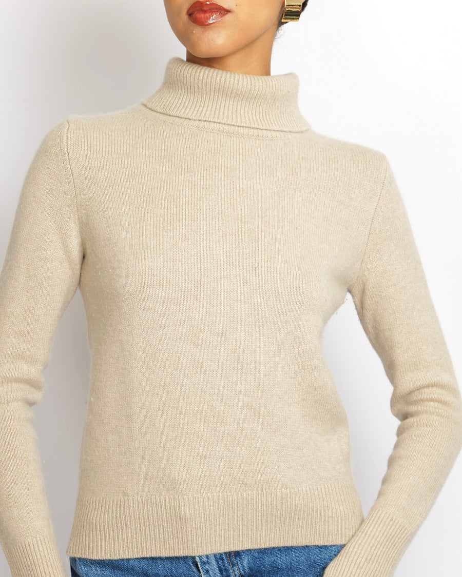 Joseph Beige Cashmere High Neck Jumper Size S (UK 8)
