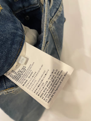 Prada Blue High-Rise Straight Leg Jeans with Black Logo Detail Size 26 (UK 8) RRP £980