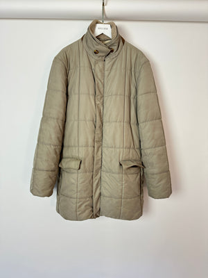 Loro Piana Mens Beige Puffer Quilted Jacket with Pocket Details Size XS (UK 34)