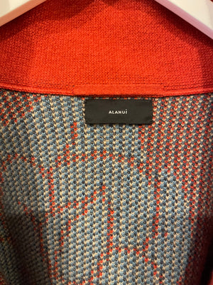 Alanui Red, Blue & Cream Belted Cashmere Jacquard Cardigan Size S (UK 8)