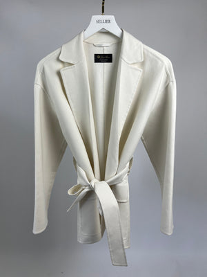 Loro Piana Cream Linen Belted Light-Weight Jacket Size XS (UK 6-8)