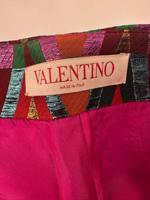 Valentino Pink V-Logo Metallic Shorts Size IT 46 (UK 14)
