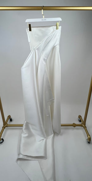 Solace London White Kinsley Strapless Maxi Dress Size UK 8