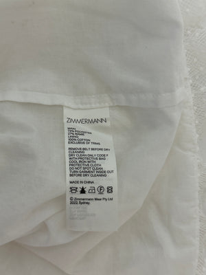 Zimmermann Laurel Lace Shirt Buttoned Dress in Ivory White Size 1 (UK 10)