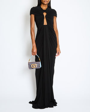 Schiaparelli Black Long Keyhole Dress With Zip Detail Size FR 38 (UK 10)