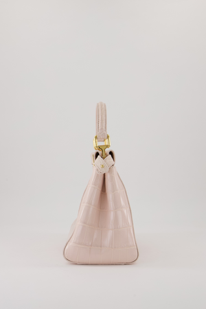 Fendi Mini Peekaboo in Egg Shell & Rose Niloticus Crocodile Leather with Gold Hardware