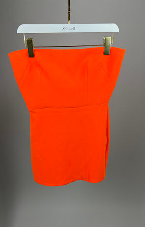 Alex Perry Orange Strapless Mini Dress Size UK 10