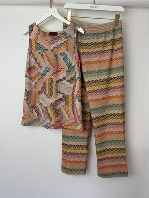 Missoni MARE Multicolour Knitted Sleeveless Top and Trousers Set Size IT 44 (UK 12)
