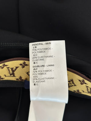 Louis Vuitton Black Leggings with Monogram Elastic Waist Size FR 38 (UK 10)