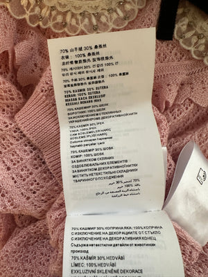 Miu Miu Baby Pink Peter Pan Collar Cashmere Knit Jumper Size IT 42 (UK 10) RRP £990