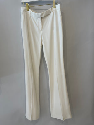 Alexander McQueen White Blazer Jacket and Matching Trousers Set with White Button Details Size IT 42/44 (UK 10/12)