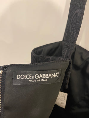 Dolce & Gabbana Black Floral Embroidered Midi Sleeveless Dress Size IT 42 (UK 10)