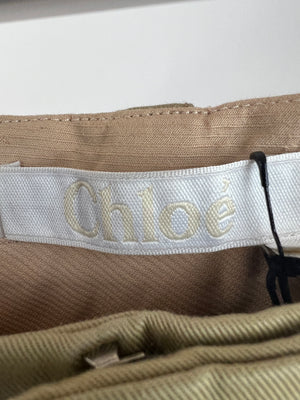 Chloé Camel Cargo Trousers with Pocket Detail Size FR 36 (UK 8)