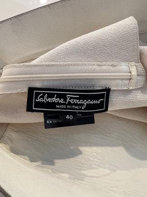 Salvatore Ferragamo Cream Lizard and Snake Lambskin Backless Top Size IT 40 (UK 8)