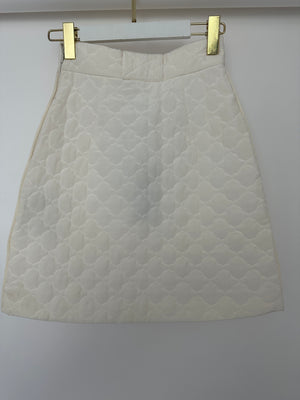 Fendi White Quilted Midi Skirt Size IT 36 (UK 4)