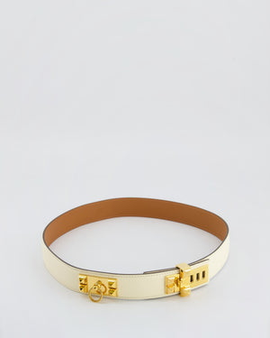 Hermès Collier de Chien 32 Leather Belt in Nata Epsom Leather with Gold Hardware Size 80 RRP £2,570