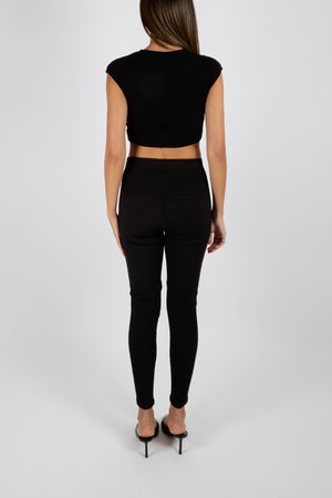 Hermès Black Riding Trousers with Ribbed Inserts Size FR 38 (UK 10) RRP £1,400