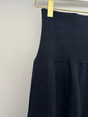 Chanel Navy Two-Piece Cashmere Tracksuit Set with Detachable Hood Detail Size FR 40 (UK 12)
