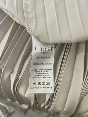 L'Idée Champagne Pleated Déesse Gown Dress Size US 4 (UK 8) RRP £352