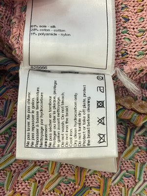 Chanel Pink Multicolour Knitted Mini Dress with CC Logo Detail Size FR 38 (UK 10)