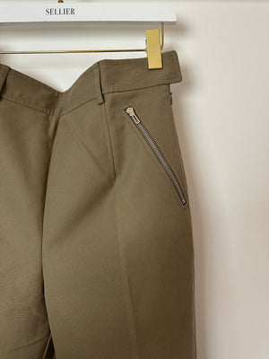 Hermès Khaki Straight Leg Riding Trousers Size FR 38 (UK 10)