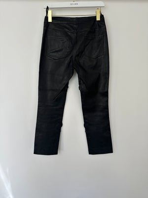 Chanel FW/2010 Black Leather Camellia Leather Pants Size FR 36 (UK 8) RRP: £4,170
