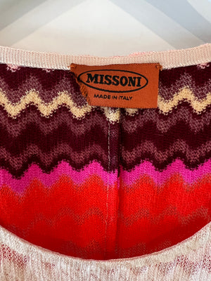 Missoni Light Pink Wool Zigzag Tank Top Size IT 38 (UK 6)