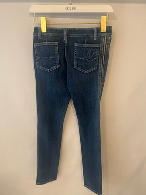 Louis Vuitton Skinny Jeans with Gold Zip Details and Logo Embroidery Size FR 34 (UK 6)