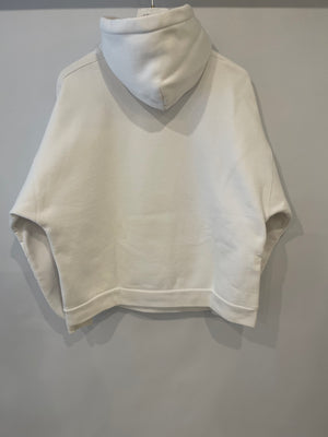 Balenciaga White Hooded Sweater with Pink Logo Size L (UK 10/12) RRP £1,100