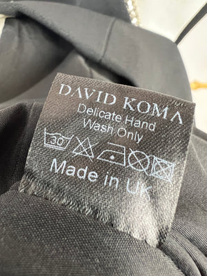 David Koma Black Panelled Diamante Strap Dress FR 36 (UK 8)