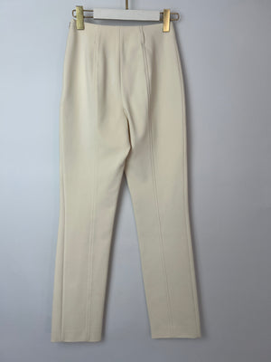 Hermès Cream Riding Trousers with Stitching Detail FR 34 (UK 6)