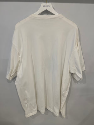 Balenciaga White I Love You Oversized T-Shirt with World Print Detail Size XS (UK 6)