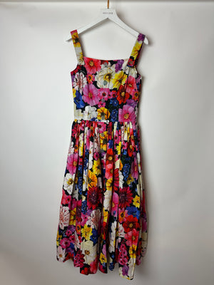Dolce Gabbana Floral Poplin Midi Dress Size IT 38 (UK 6)