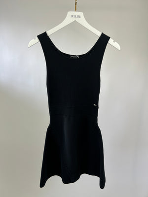Chanel Black Knitted Mini Dress with CC Logo Detail FR 36 (UK 8)