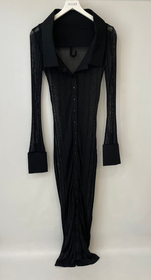 Jacquemus Black La Robe Manta Long Sleeve Maxi Dress With Sleeve Detail Size FR 36 (UK 8) RRP £950