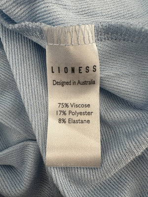 Lioness Field Of Dreams Baby Blue Maxi Dress with Off Shoulder Neckline Detail Size XXS (UK 4)