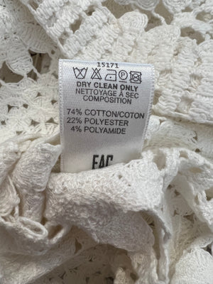 Elie Saab White Crochet Cardigan and Top Set Size FR 36 (UK 8)