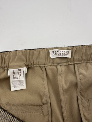 Brunello Cucinelli Taupe Sheer Organza Explorer Cargo Trousers Size IT 40 (UK 8)
