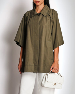 Christian Dior Khaki Jacket With Open Buttoned Arm Detail Size FR 40 (UK 12)