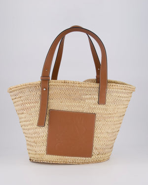 Loewe Natural and Brown Leather Straw Basket Bag