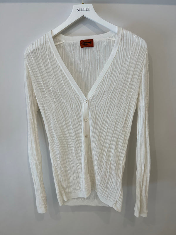 Missoni White Button-up Cardigan Size IT 38 (UK 6)