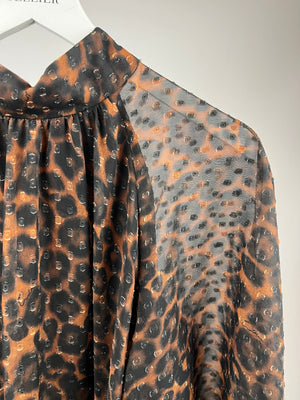 Erdem Brown Leopard Print Swing Dress Size IT 46 (UK 14)