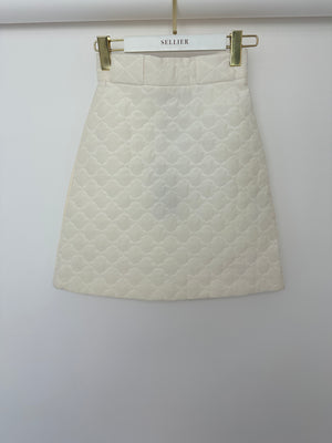 Fendi White Quilted Midi Skirt Size IT 36 (UK 4)