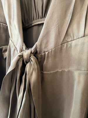 Zimmermann Olive Green Silk Wrap Mini Dress Size 3 (UK 14)