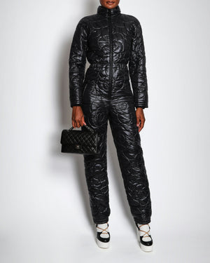 Chanel Black Coco Neige Quilted One-Piece Ski Suit Size FR 38 (UK 10)