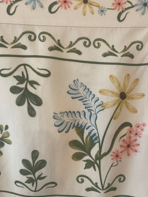 Agua Bendita Cream Wrap Mini Skirt with Flower Print Details Size XS/S (UK 6/8) RRP £210