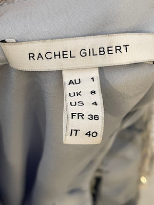 Rachel Gilbert Silver Sequin Embellished Kara Mini Dress Size AU 1 (UK 8) RRP £1,500