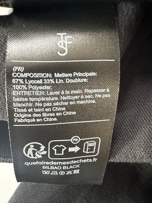 Frankie Shop Linen Black Bermuda Pleated Shorts Size S (UK 8)