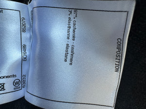 Chanel 22A Grey Cashmere Cardigan with Silver CC Logo Detail FR 44 (UK 16)